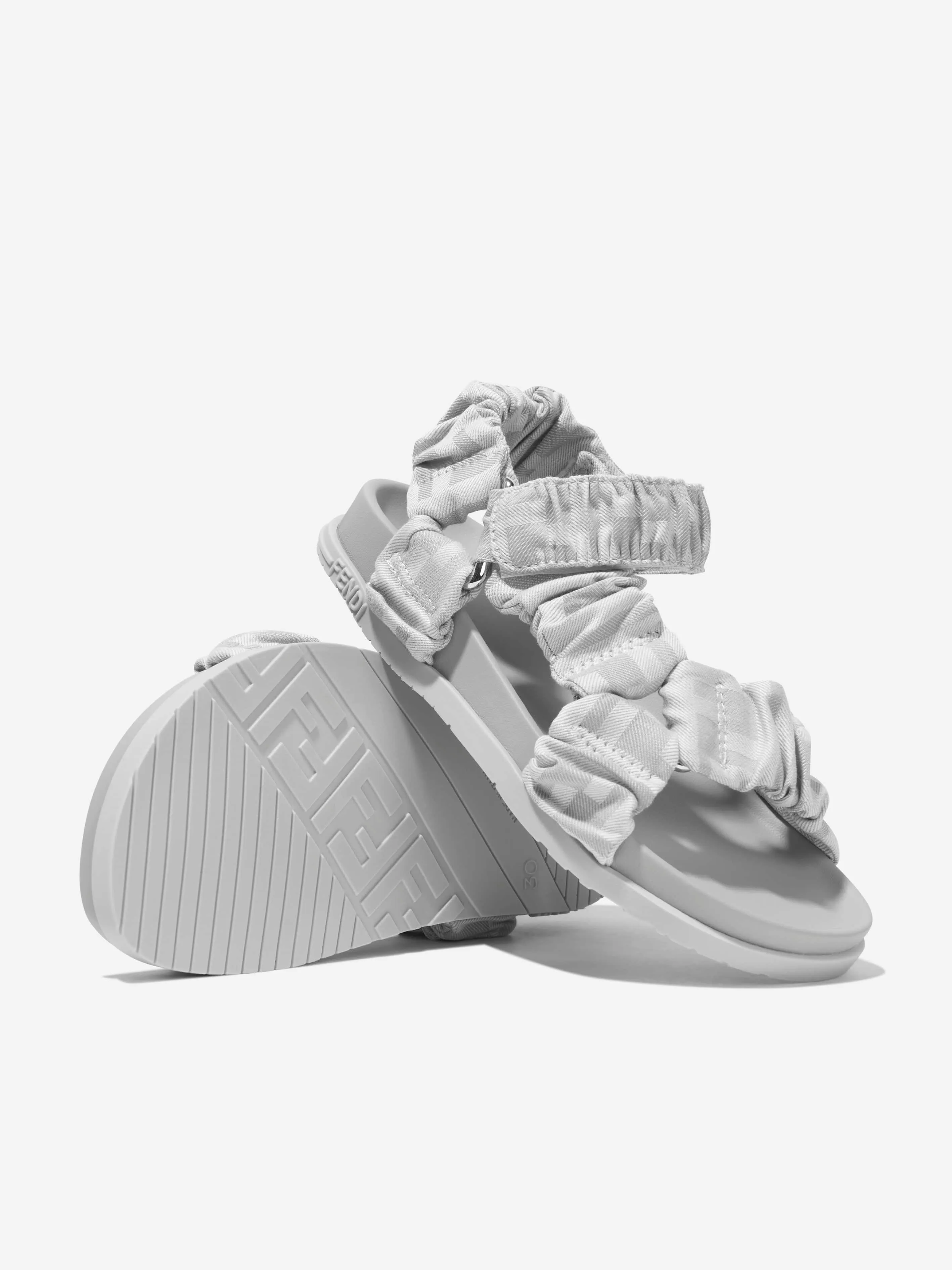 Sandales Fendi Kids à logo FF en gris