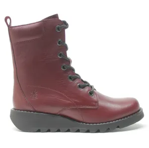 Fly London Silf015Fly Bottes Femme à Talon Compensé en Cuir