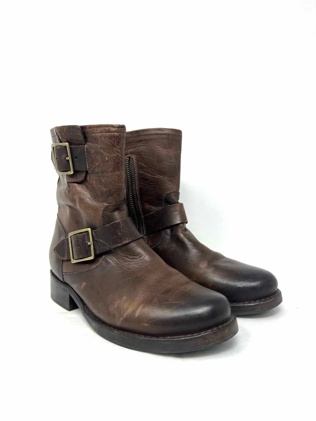Chaussures Bottes en Cuir Marron avec Boucle(s) Frye Taille 6.5
