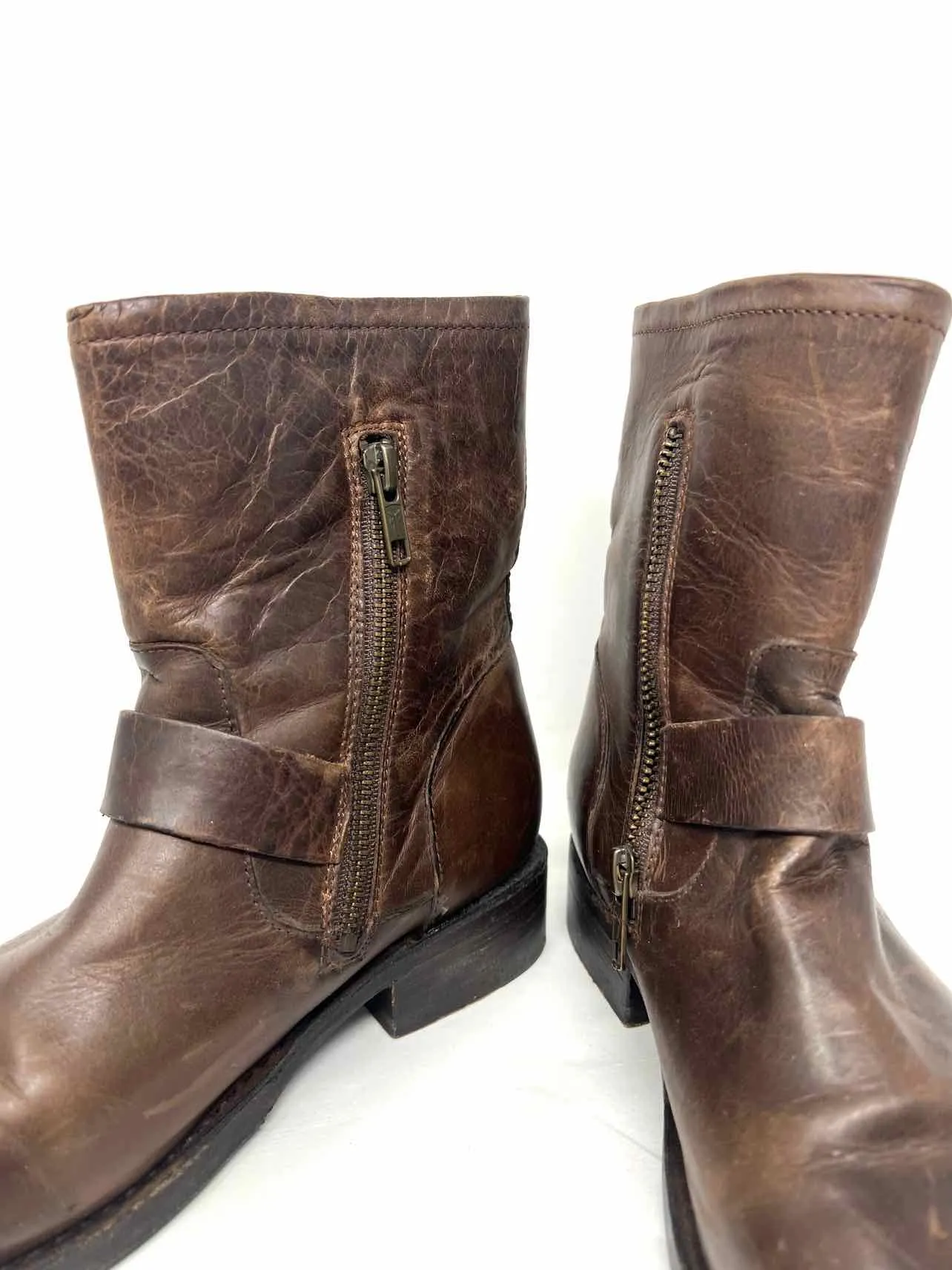 Chaussures Bottes en Cuir Marron avec Boucle(s) Frye Taille 6.5