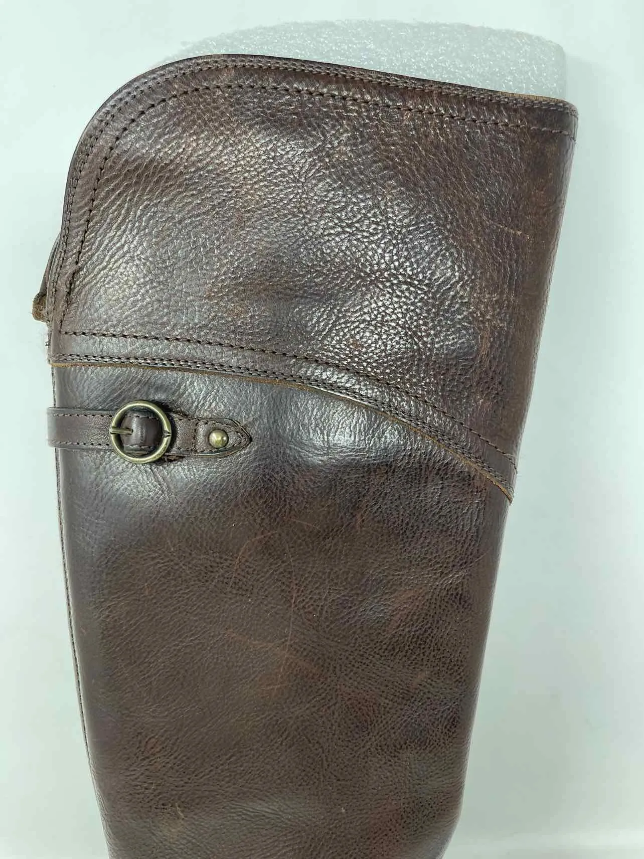 Bottes Designer Frye Taille 9 en Cuir Granuleux Chocolat