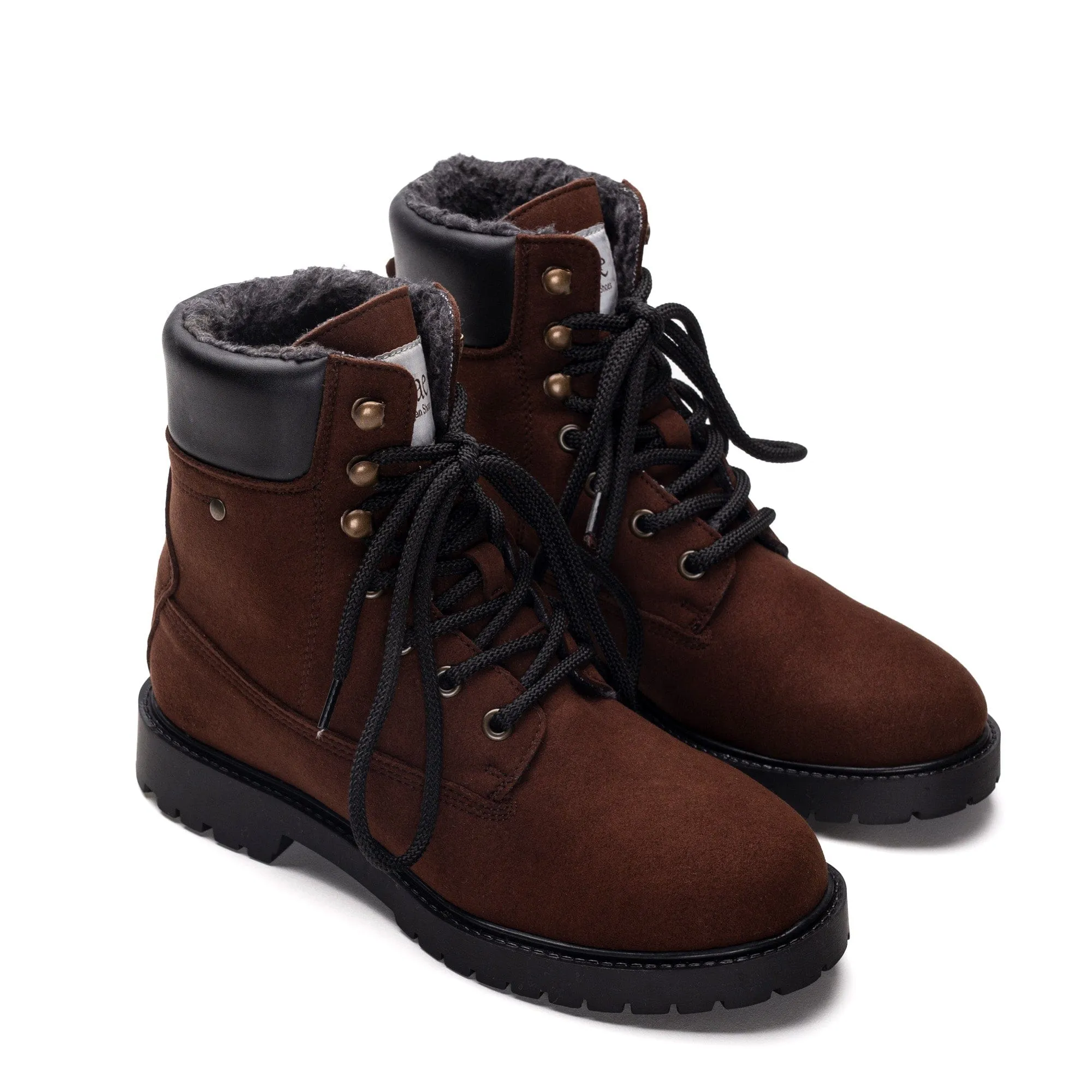 Bottes cheville montagne en simili cuir vegan unisex Gadea | Marron