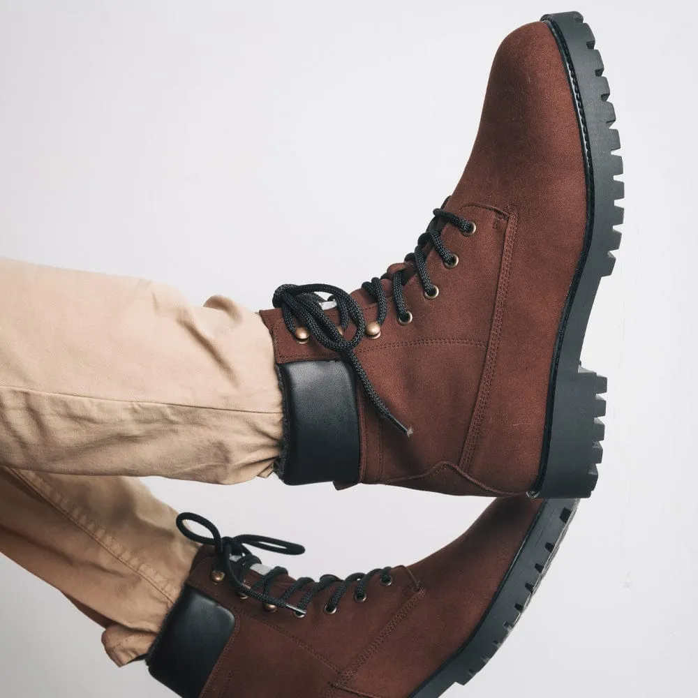 Bottes cheville montagne en simili cuir vegan unisex Gadea | Marron