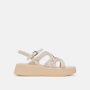 SANDALES GATSBY EN CUIR CRÈME
