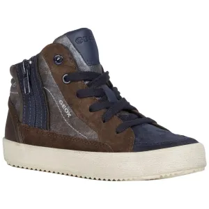 Geox Chaussures Hautes Garçon Alonisso Suédé Marron/Bleu Marine (Tailles 36-37)