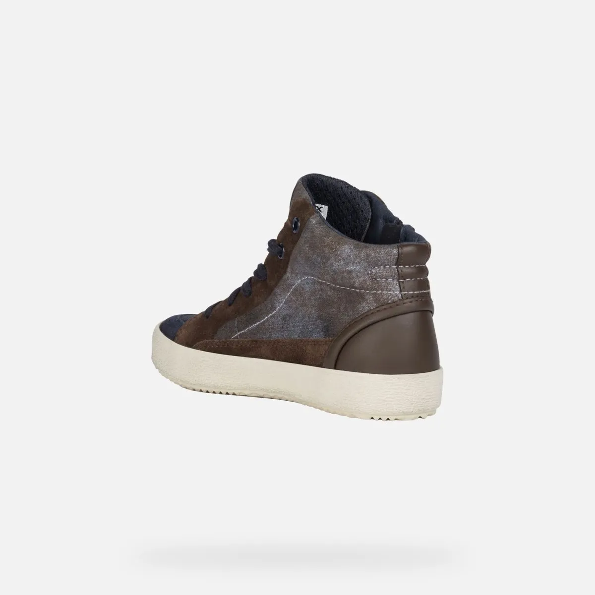 Geox Chaussures Hautes Garçon Alonisso Suédé Marron/Bleu Marine (Tailles 36-37)