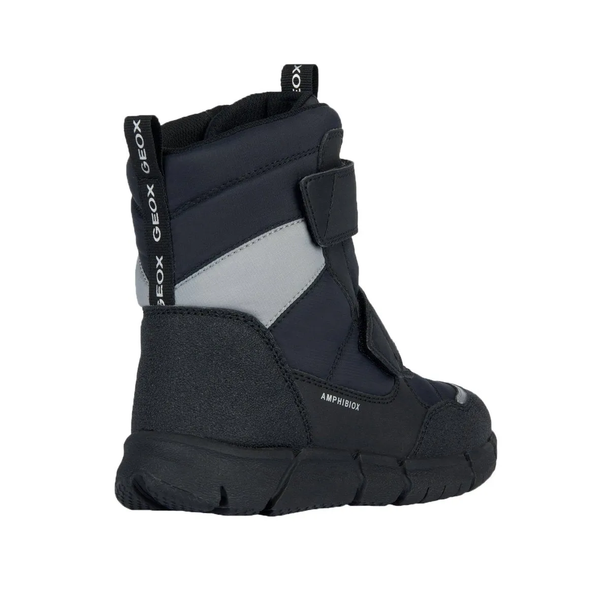 Geox Garçon (Tailles 30-41) Flexyper Noir/Gris Bottes Hautes Imperméables