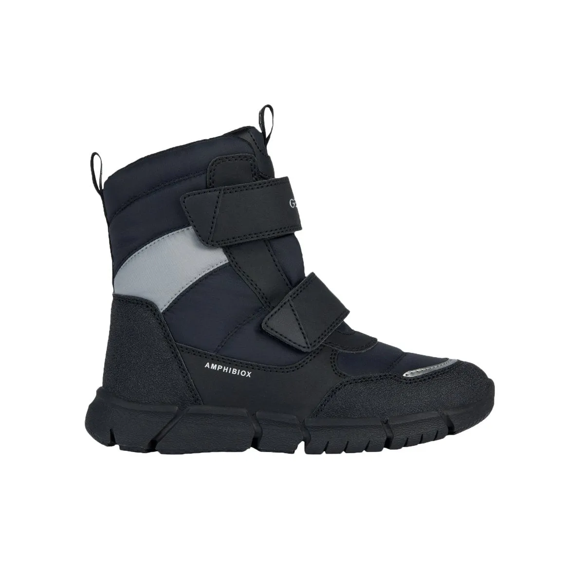 Geox Garçon (Tailles 30-41) Flexyper Noir/Gris Bottes Hautes Imperméables