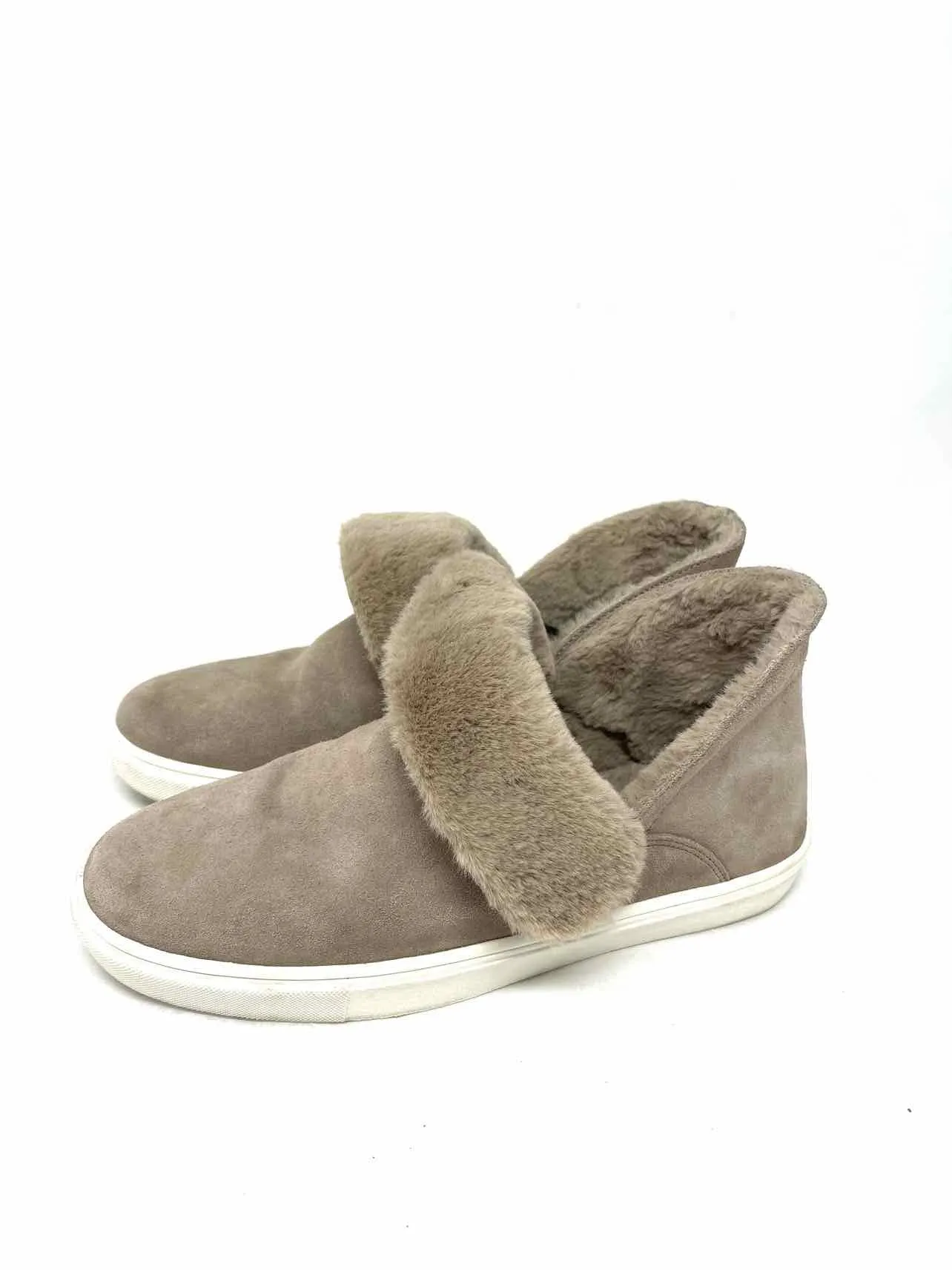 Bottes Gianni Bini Taille 8 en Suède Taupe avec Garniture en Fausse Fourrure