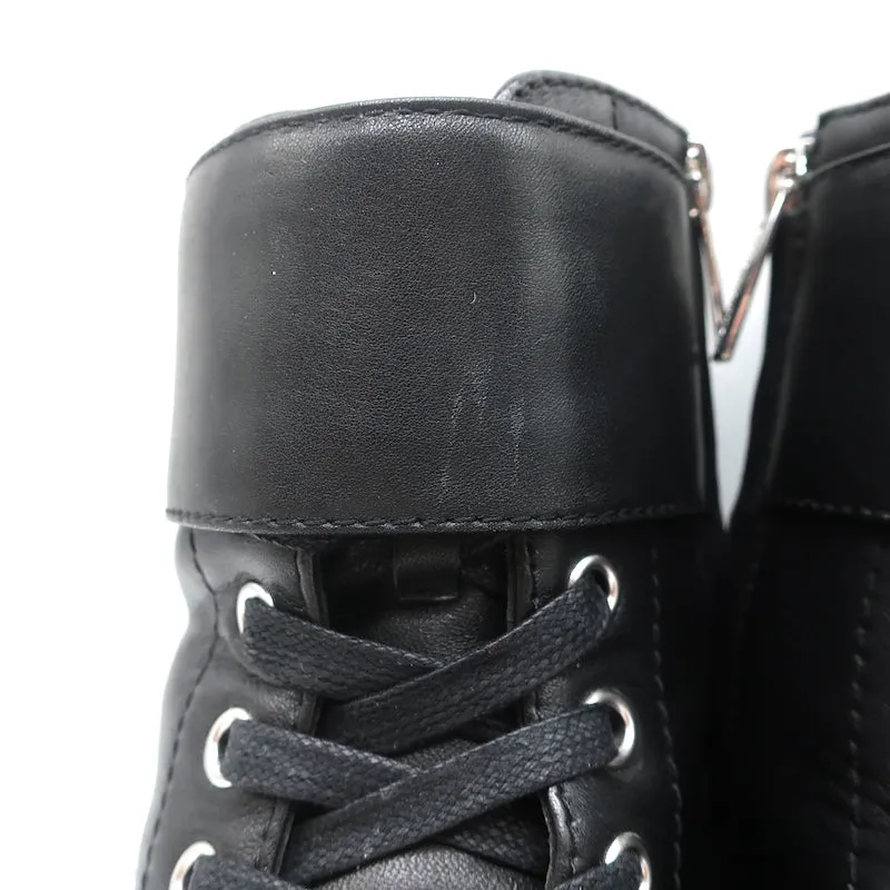 Bottes de combat Gianvito Rossi Lagarde en cuir noir taille 38, bottes plates à la cheville