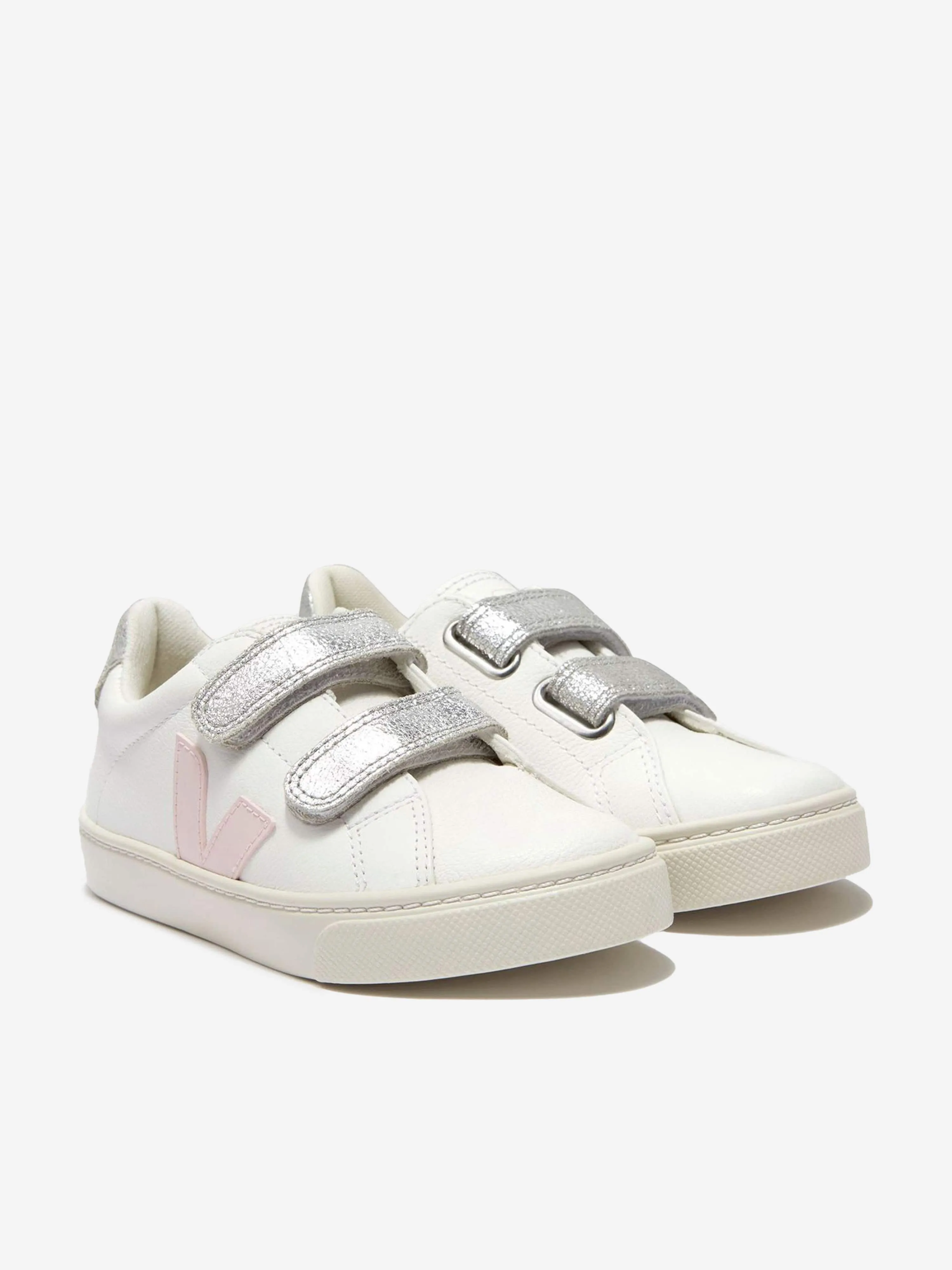 Baskets en cuir ChromeFree Esplar pour filles en blanc