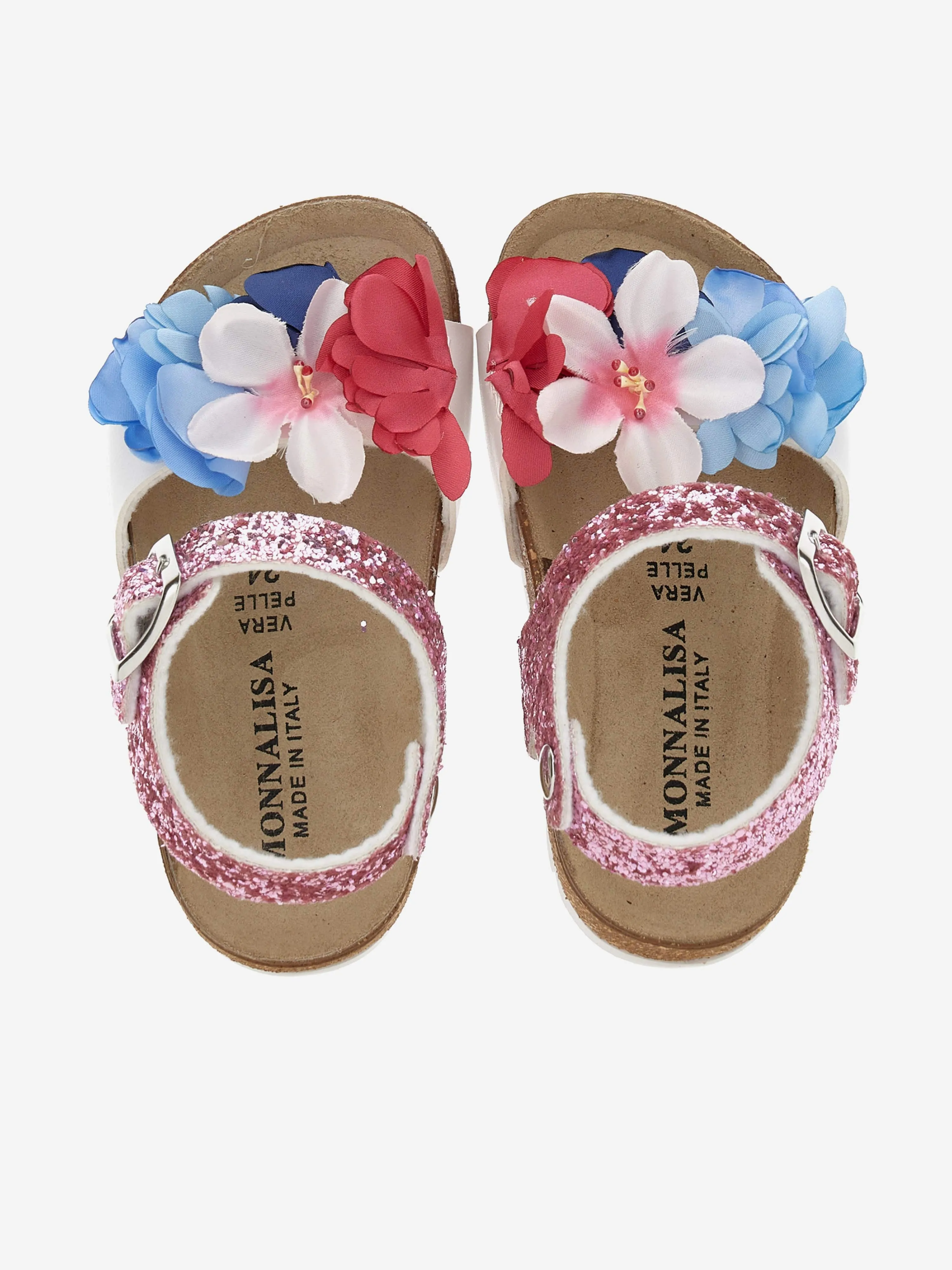 Sandales à paillettes multicolores pour filles