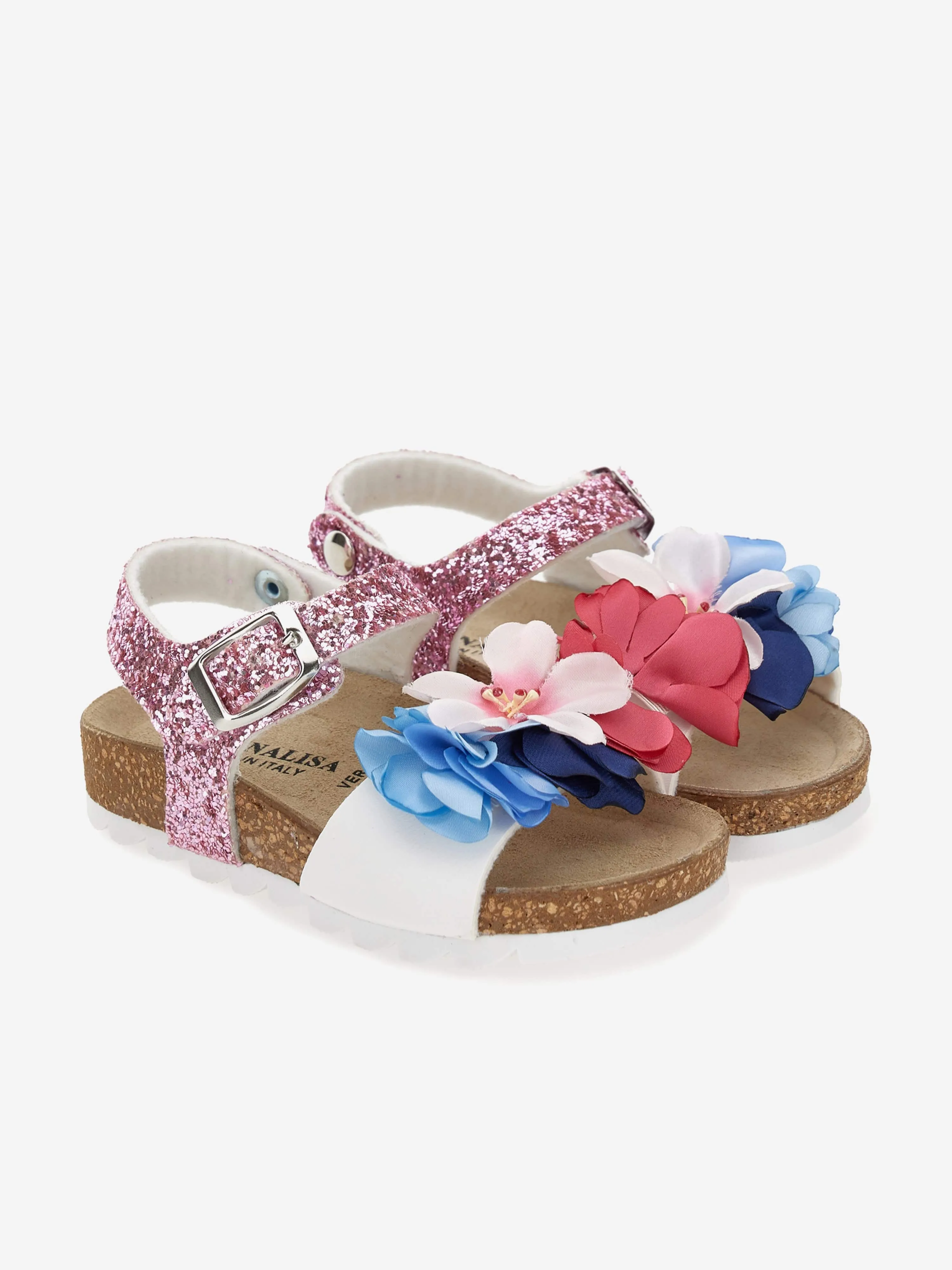 Sandales à paillettes multicolores pour filles