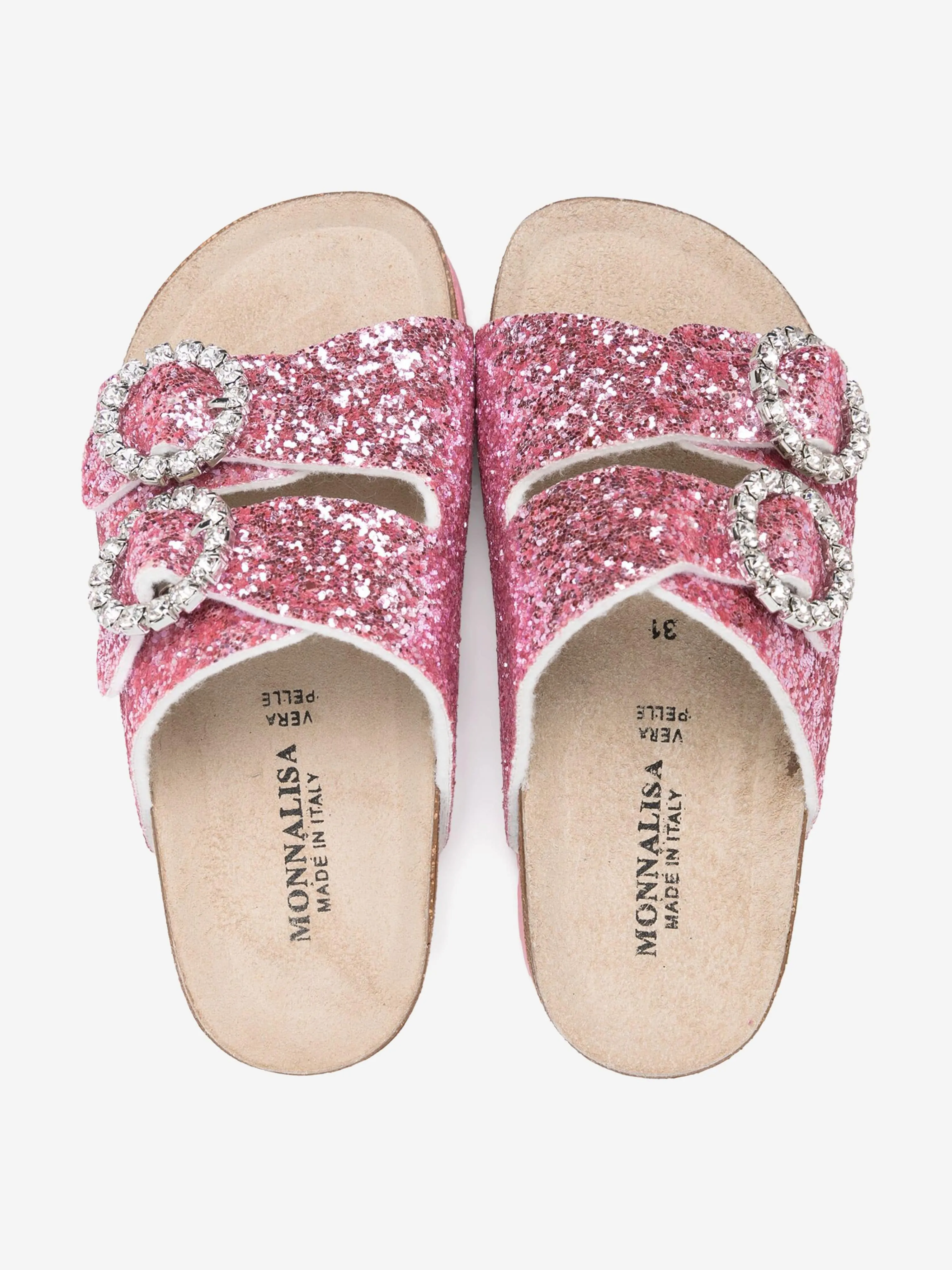Sandales à boucle scintillantes pour filles en rose