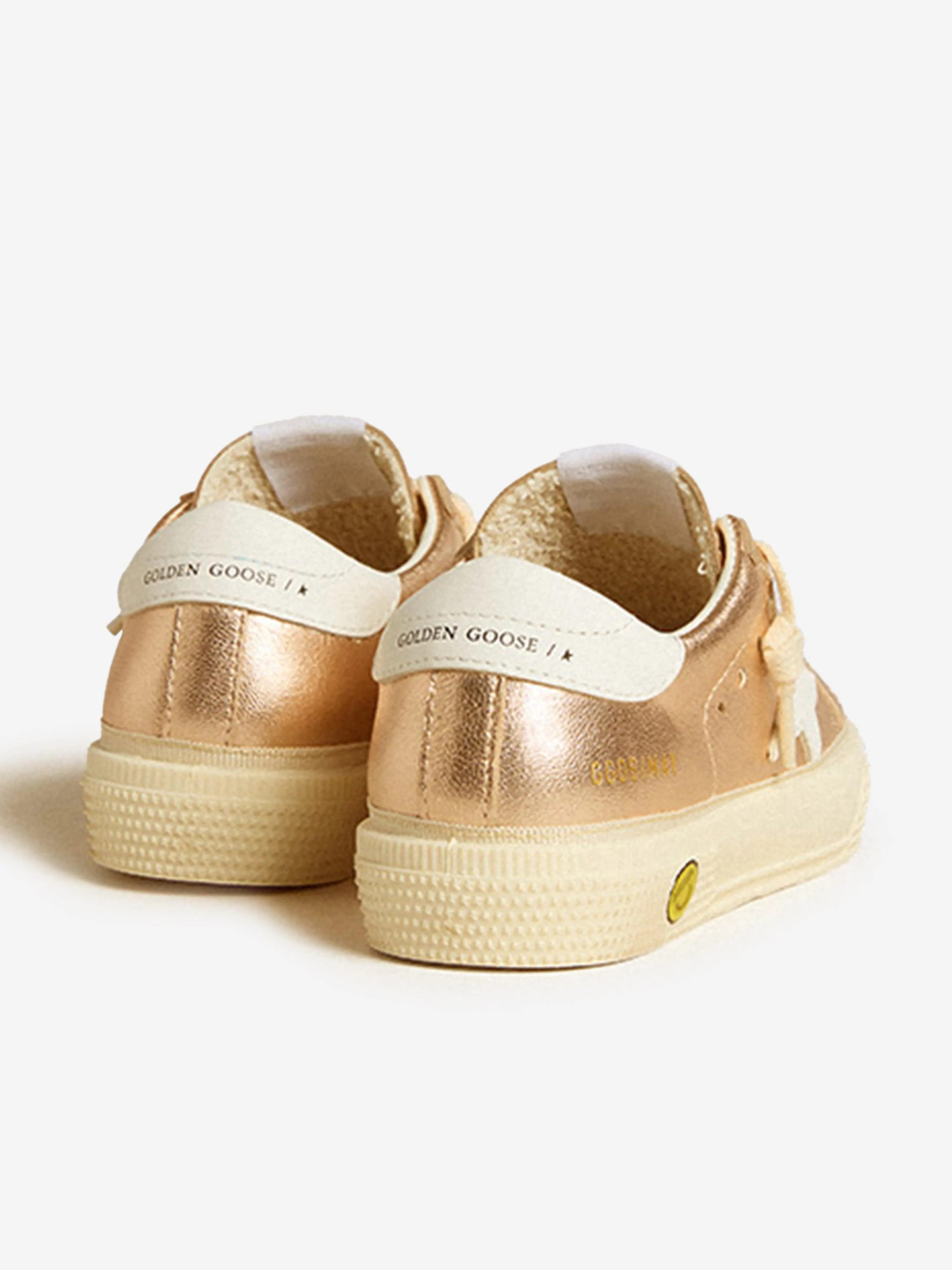 Baskets en cuir laminé rose pour filles May