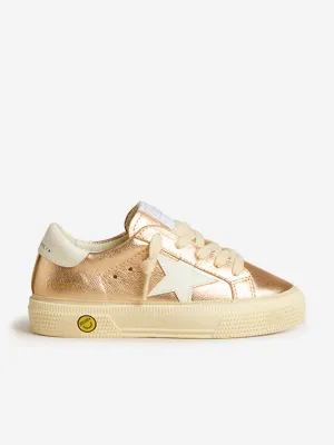 Baskets en cuir laminé rose pour filles May