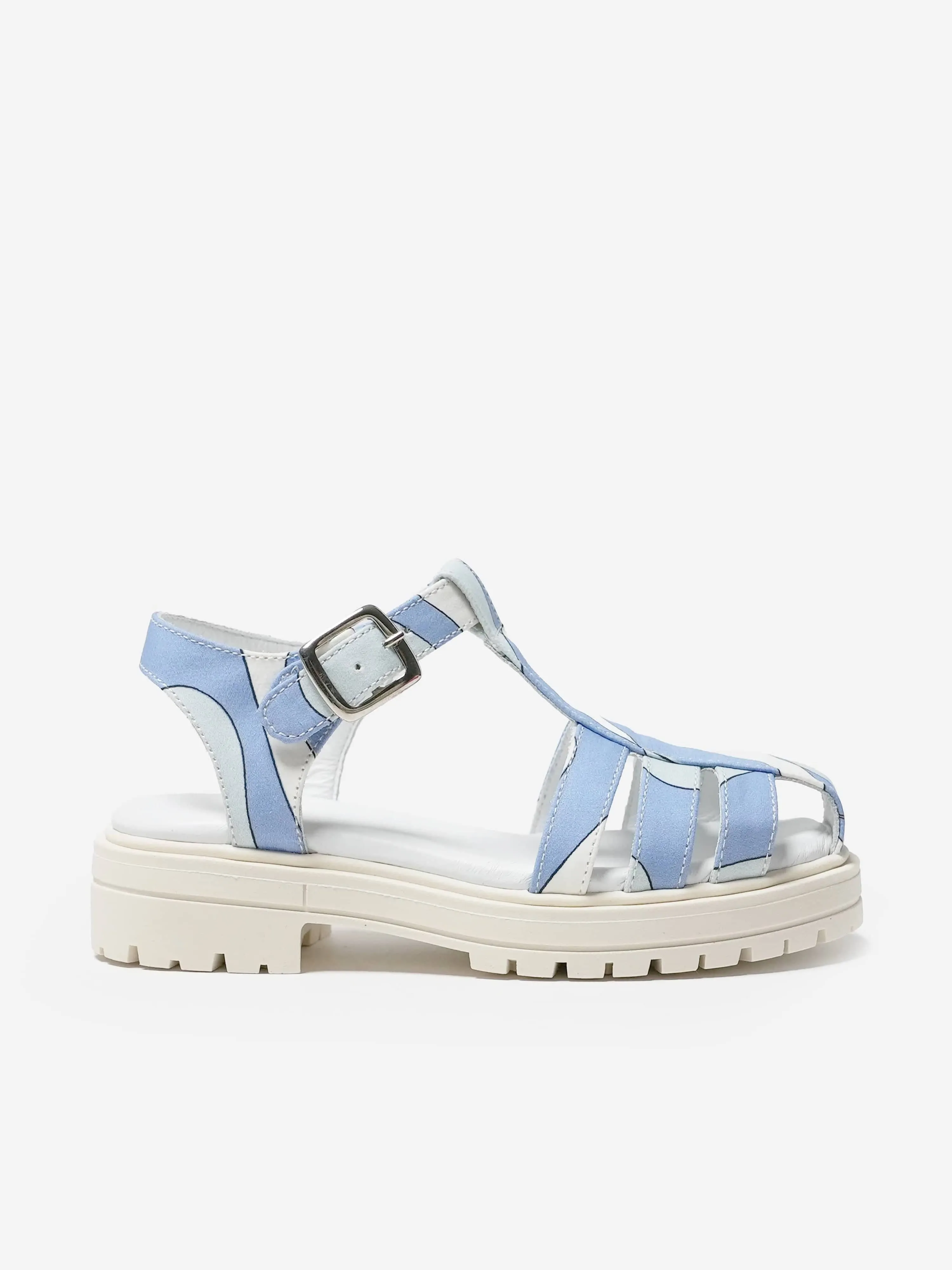 Sandales en Popeline pour Filles en Bleu