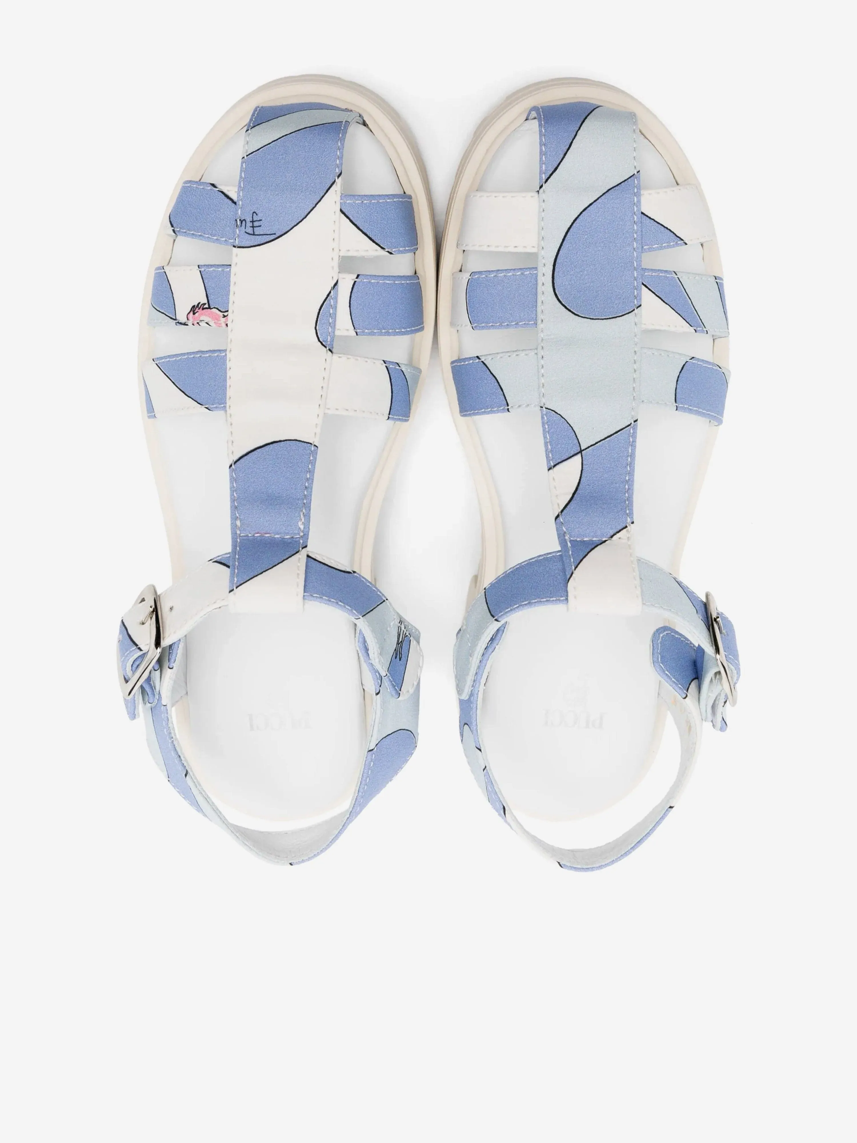 Sandales en Popeline pour Filles en Bleu