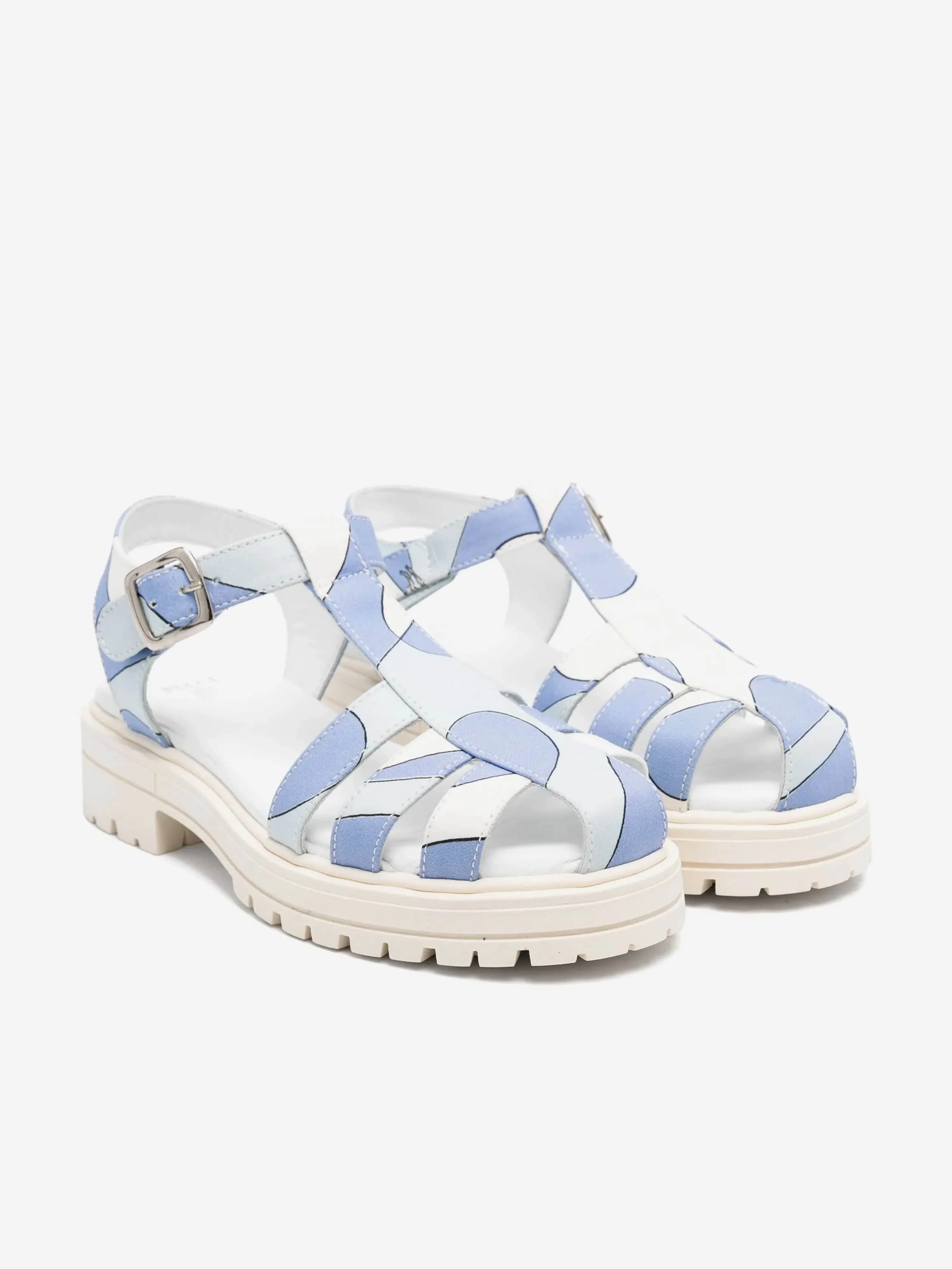 Sandales en Popeline pour Filles en Bleu