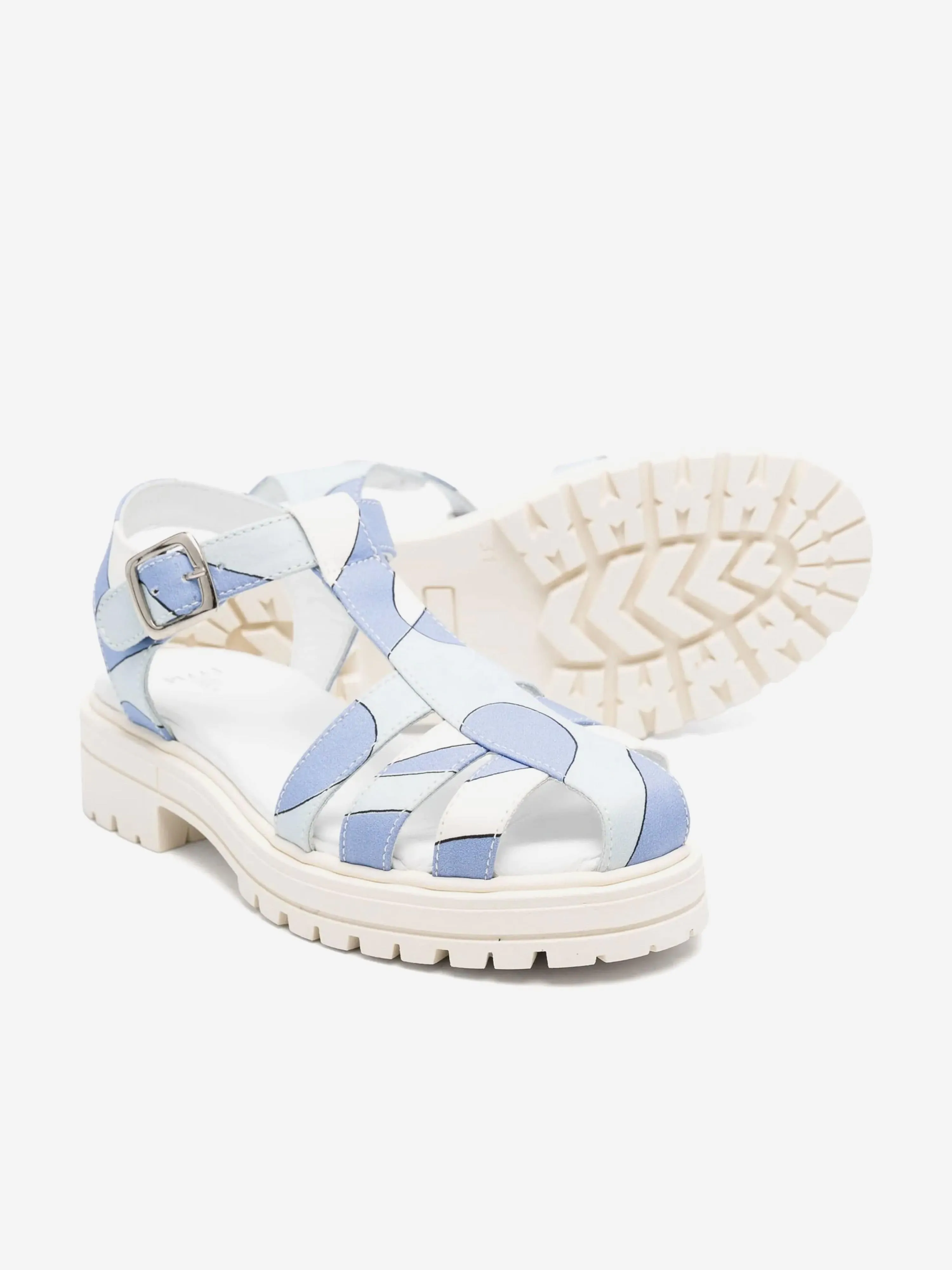 Sandales en Popeline pour Filles en Bleu