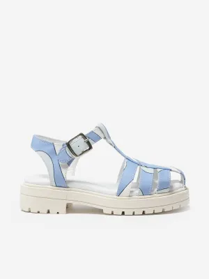 Sandales en Popeline pour Filles en Bleu