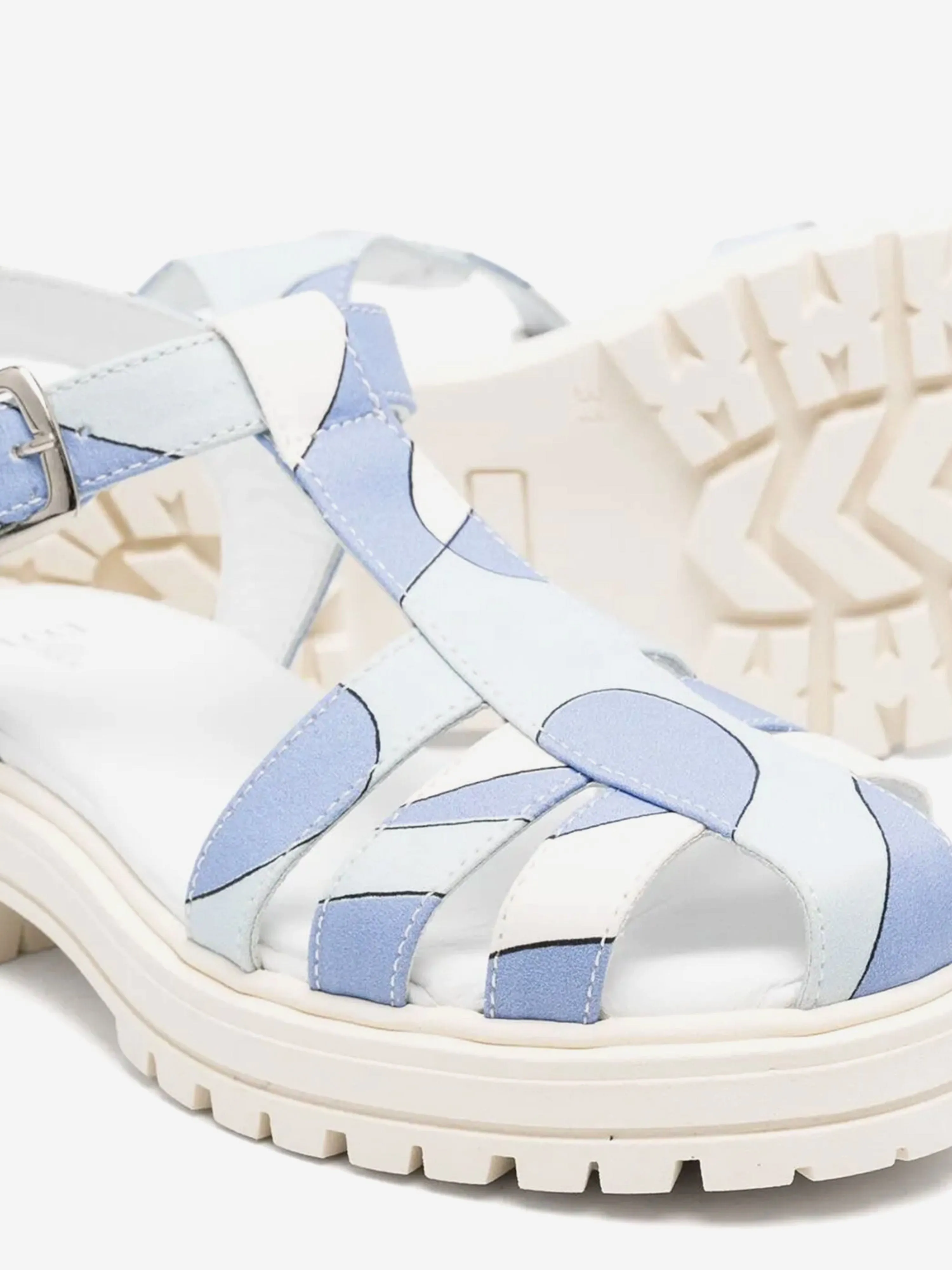 Sandales en Popeline pour Filles en Bleu