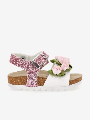 Sandales à Paillettes Rose pour Filles en Rose
