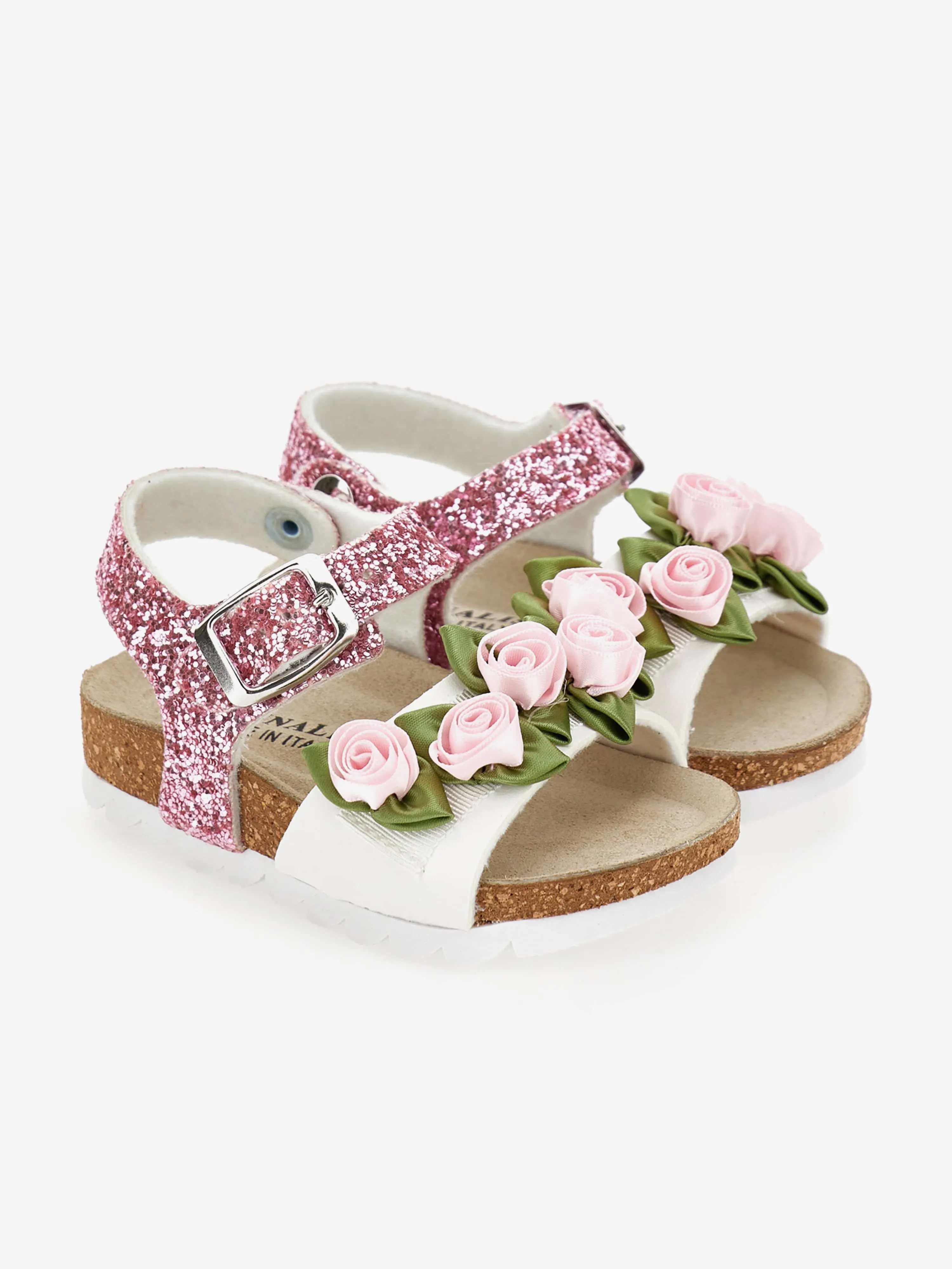 Sandales à Paillettes Rose pour Filles en Rose