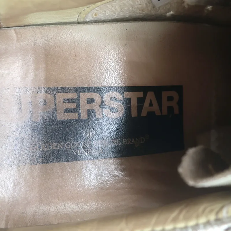 Golden Goose Superstar Flag Sneakers en cuir métallisé argenté taille 38