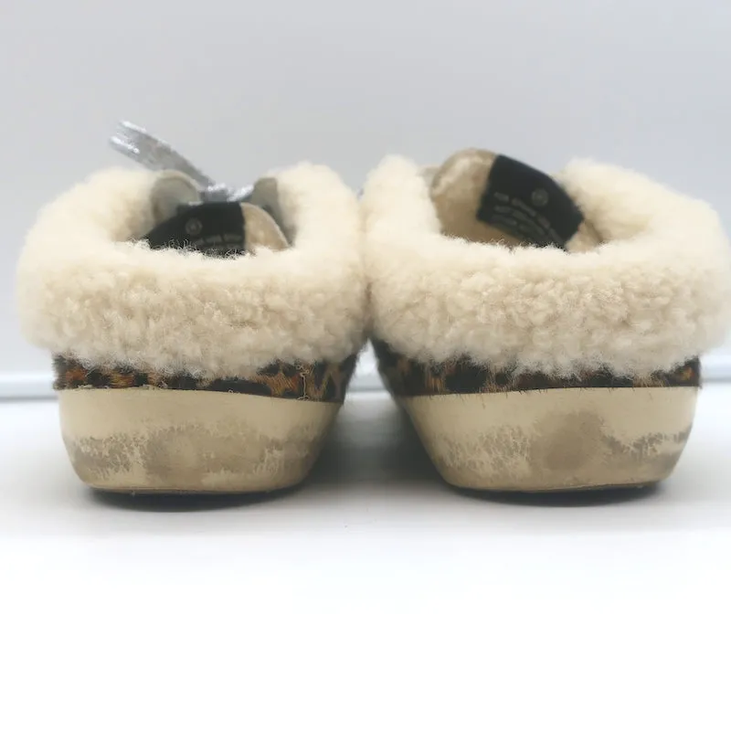 Golden Goose Superstar Sabot Sneakers en Poil de Poney Léopard avec Doublure en Mouton Taille 38