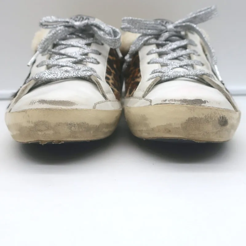 Golden Goose Superstar Sabot Sneakers en Poil de Poney Léopard avec Doublure en Mouton Taille 38