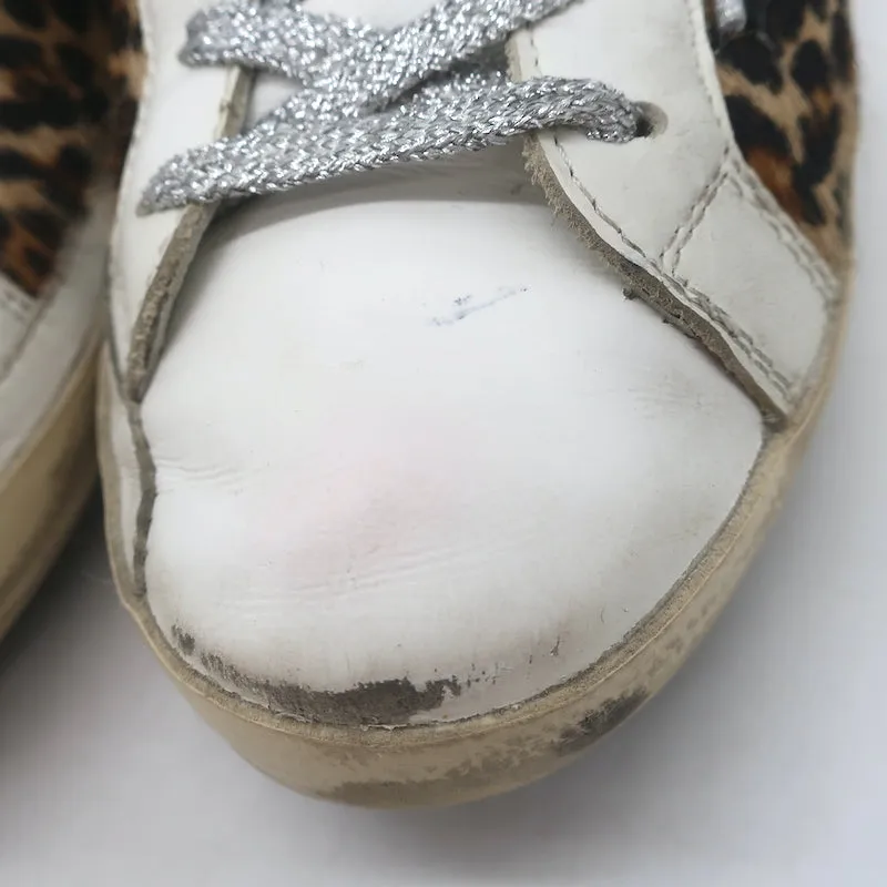 Golden Goose Superstar Sabot Sneakers en Poil de Poney Léopard avec Doublure en Mouton Taille 38