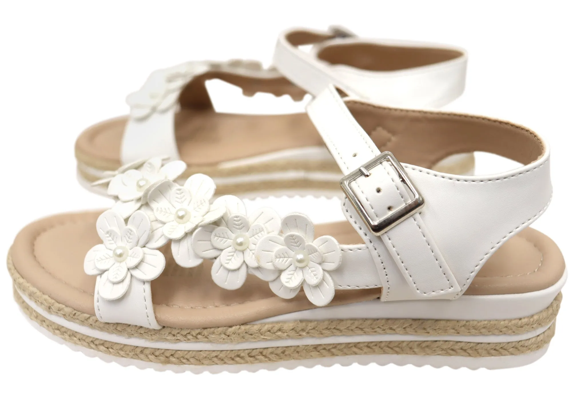 Grosby Fleur Sandales Confortables pour Filles et Enfants Chaussures Grosby
