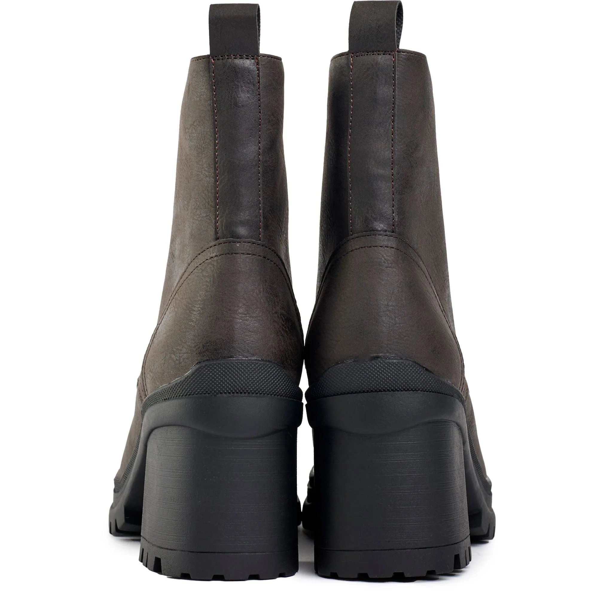 Bottes femme en simili cuir vegan Guava à lacets | Marron