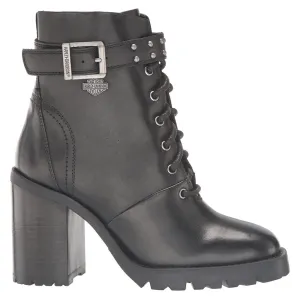 Bottes de moto pour femmes Harley Davidson Adina en cuir pleine fleur à talon bloc
