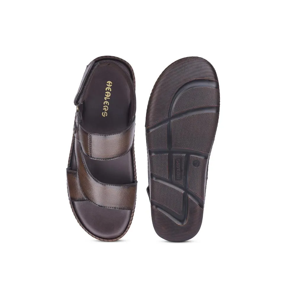Sandale décontractée marron Healers pour hommes VCL-103 par Liberty