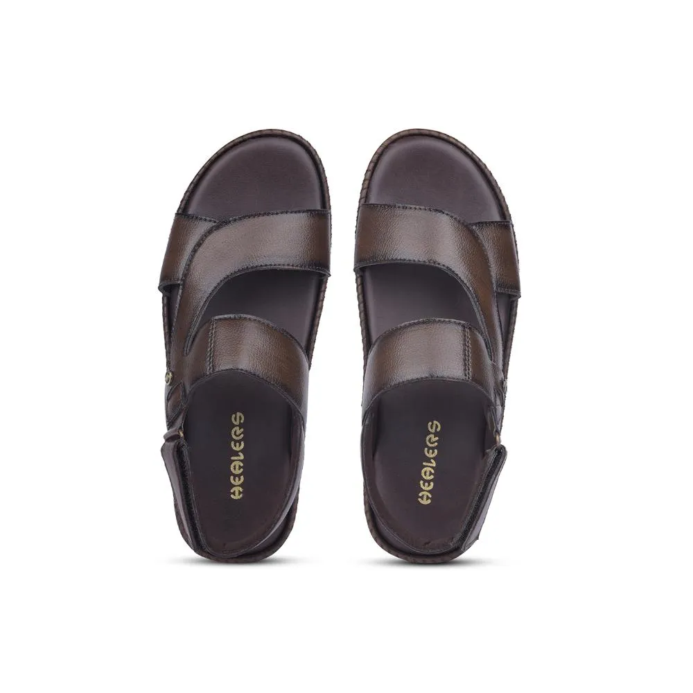 Sandale décontractée marron Healers pour hommes VCL-103 par Liberty