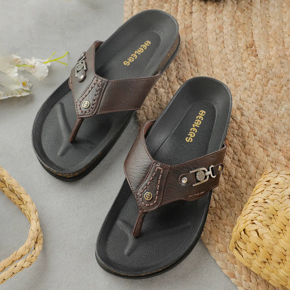 Chausson Décontracté Marron Healers Pour Homme CSS-28E Par Liberty