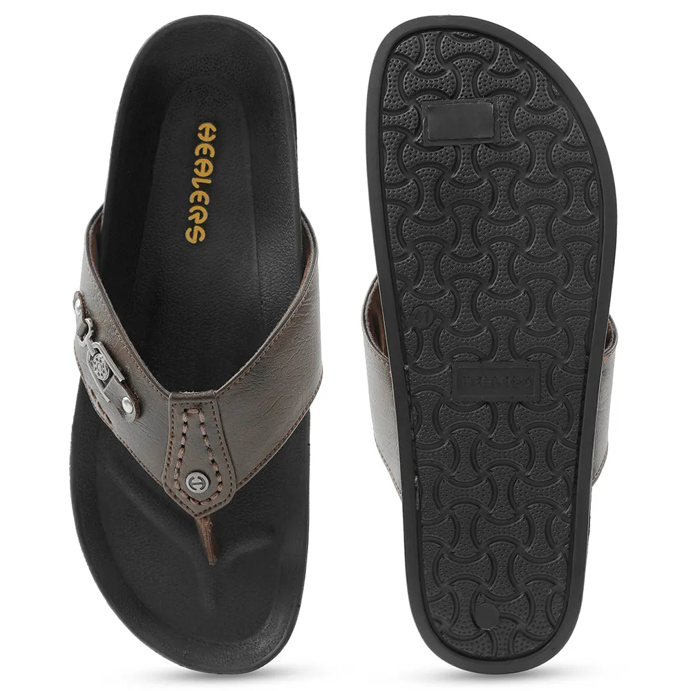 Chausson Décontracté Marron Healers Pour Homme CSS-28E Par Liberty