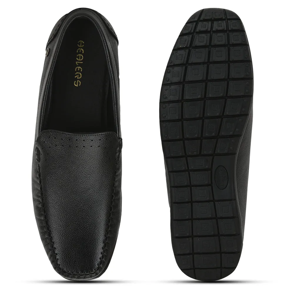 Chaussures Loafers Casual Sans Lacets Pour Hommes (Noir) JPL-271 Par Liberty