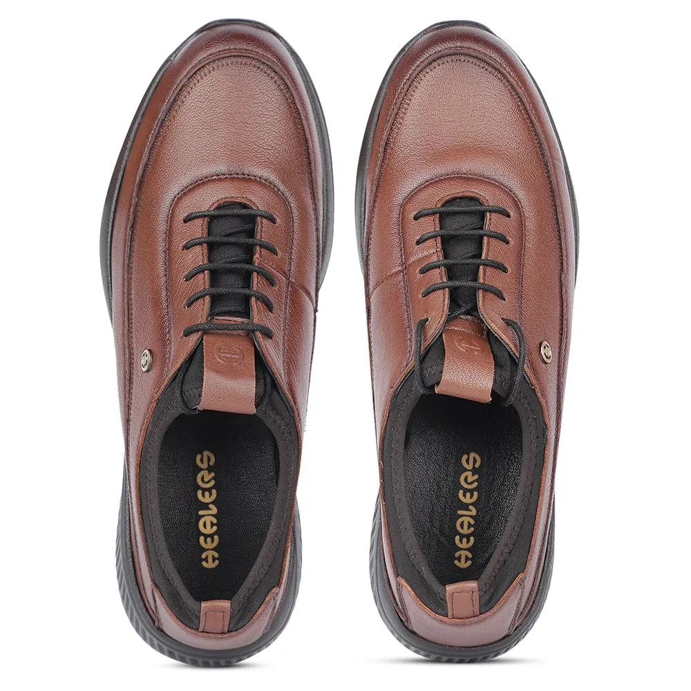 Chaussures à lacets casual beige pour hommes A576-07 par Liberty