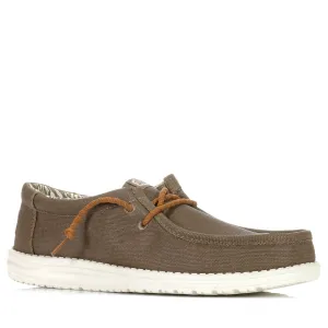 Hey Dude Chaussures Homme Wally Toile Cirée Noix