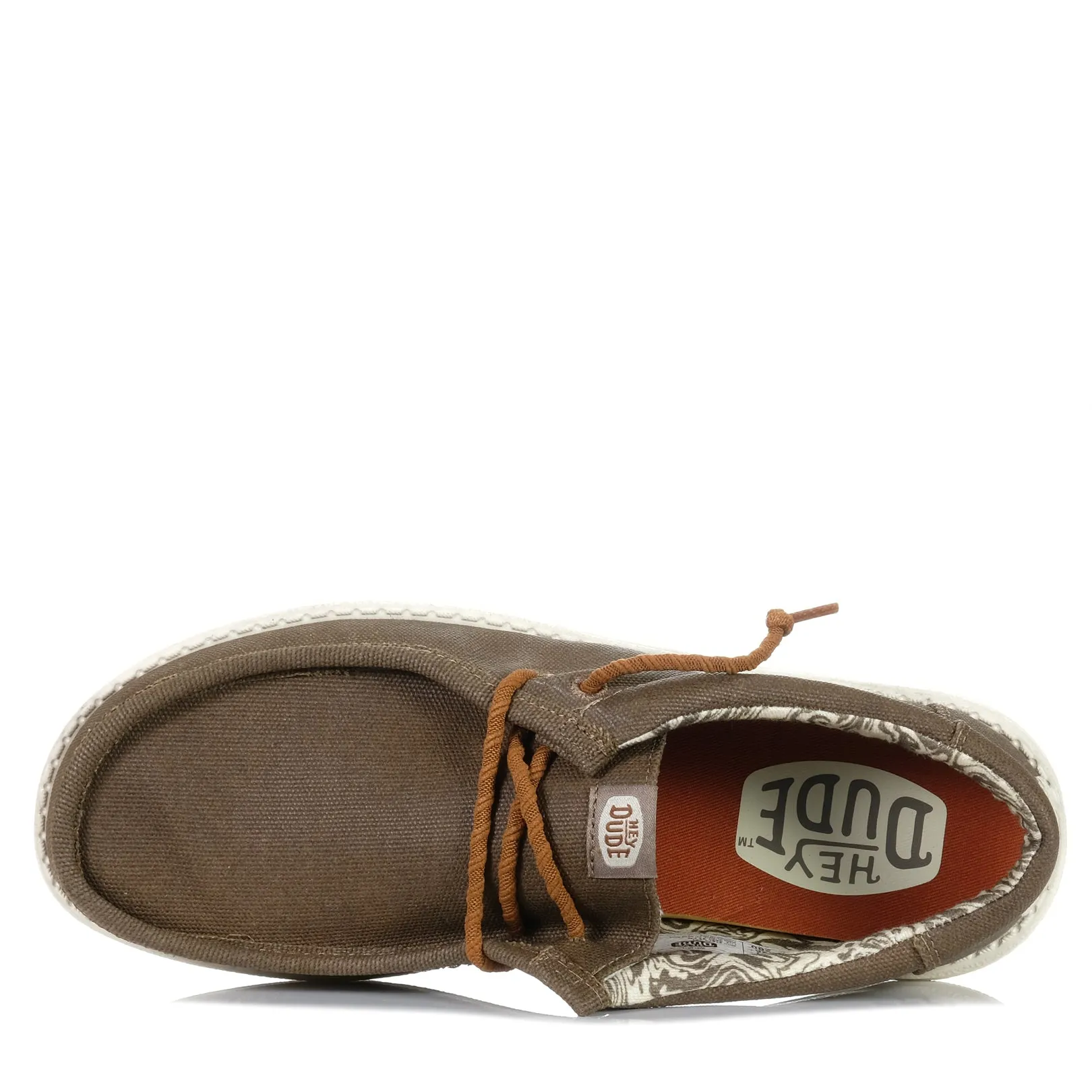 Hey Dude Chaussures Homme Wally Toile Cirée Noix