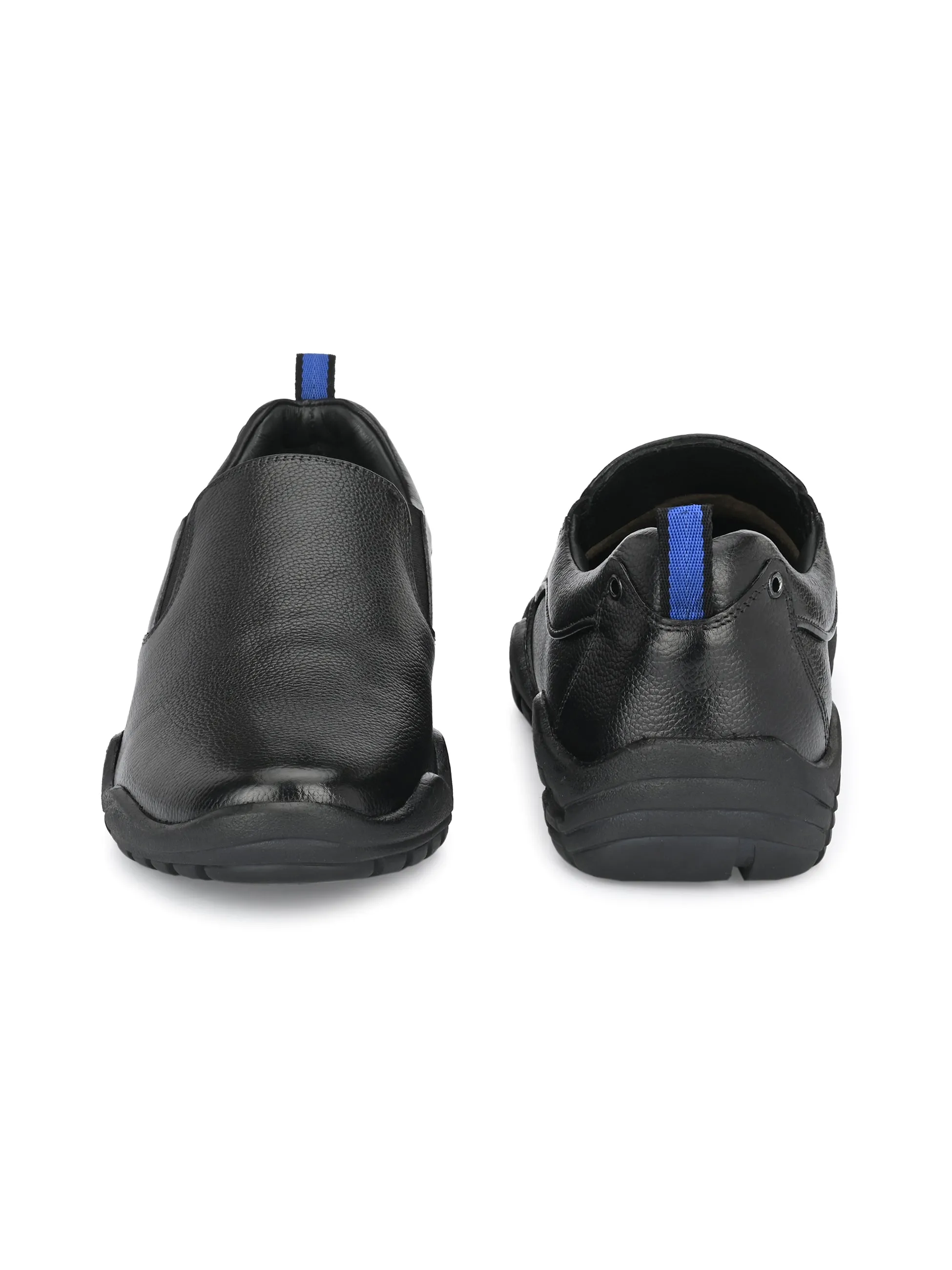 Chaussures formales à enfiler en cuir noir pour hommes Hitz