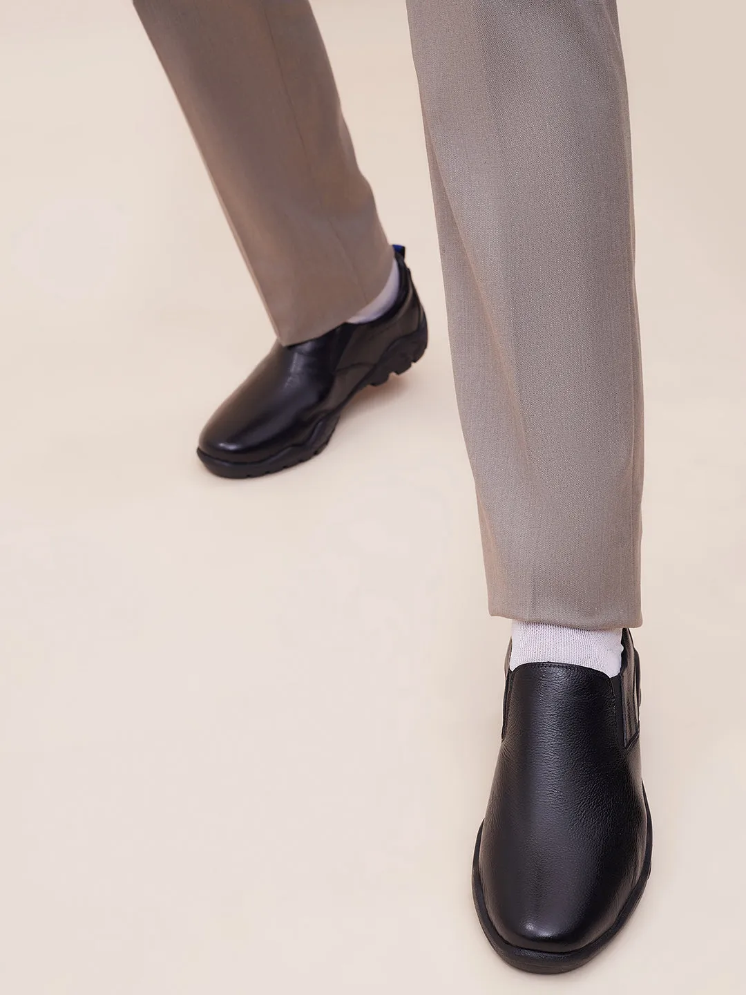 Chaussures formales à enfiler en cuir noir pour hommes Hitz