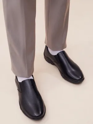 Chaussures formales à enfiler en cuir noir pour hommes Hitz