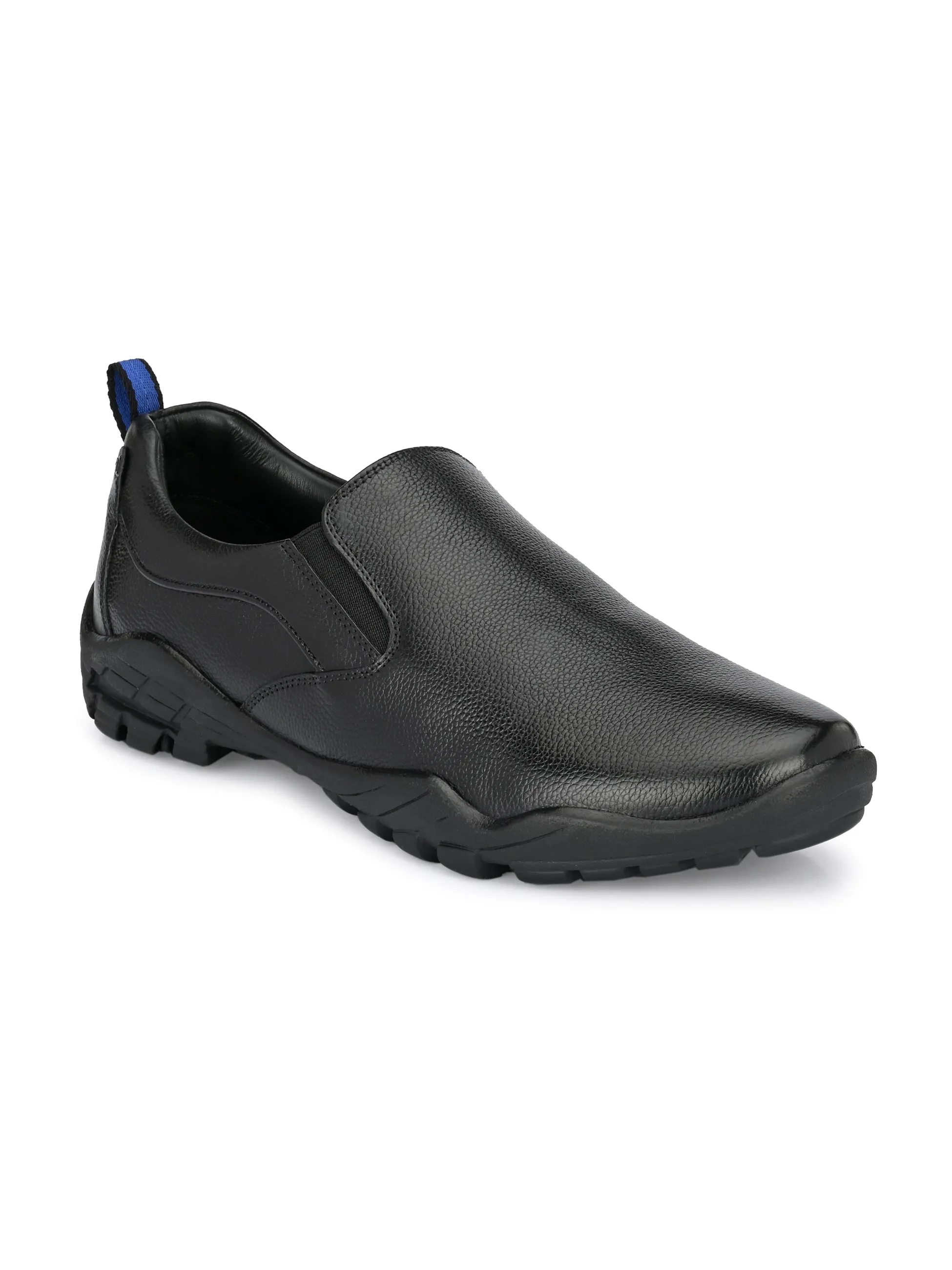 Chaussures formales à enfiler en cuir noir pour hommes Hitz