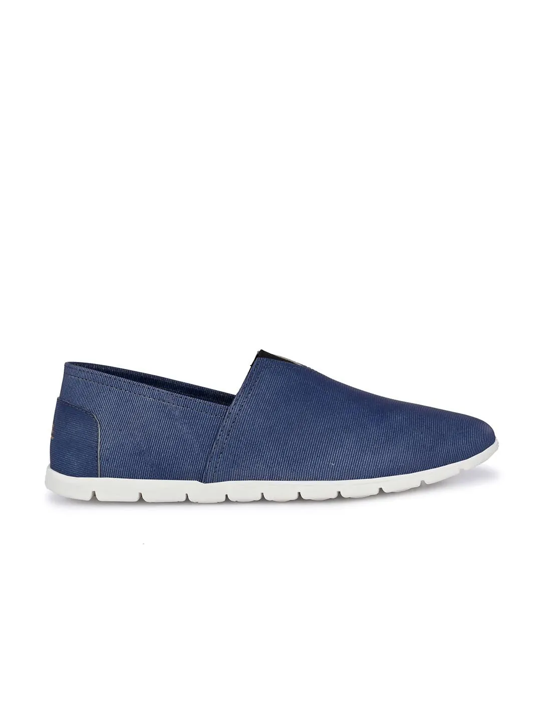 Chaussures décontractées à enfiler en cuir bleu pour hommes Hitz