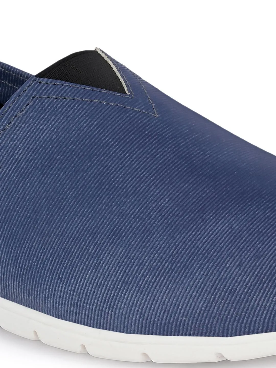 Chaussures décontractées à enfiler en cuir bleu pour hommes Hitz