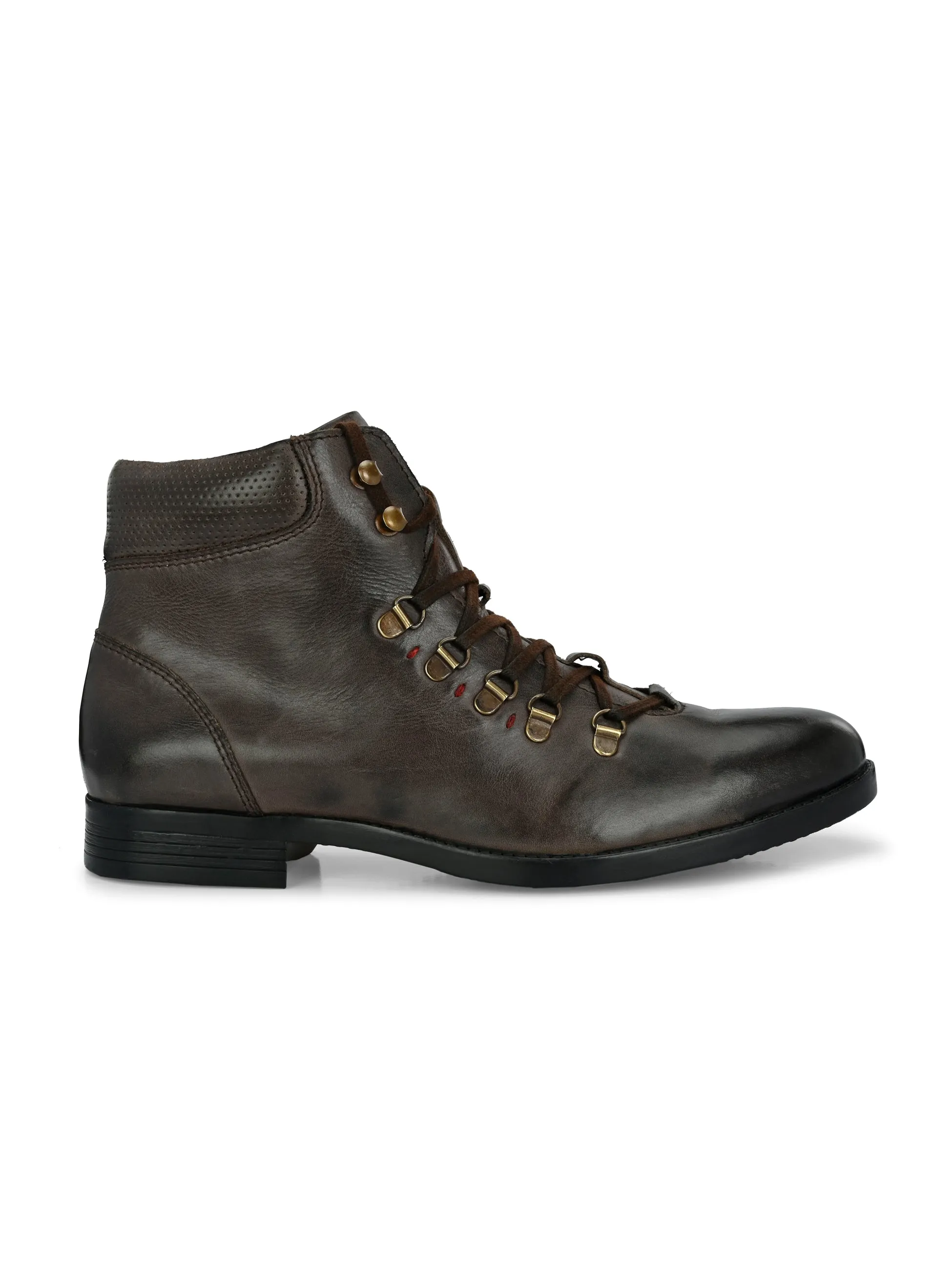 Bottes chelsea en cuir marron pour hommes à lacets Hitz
